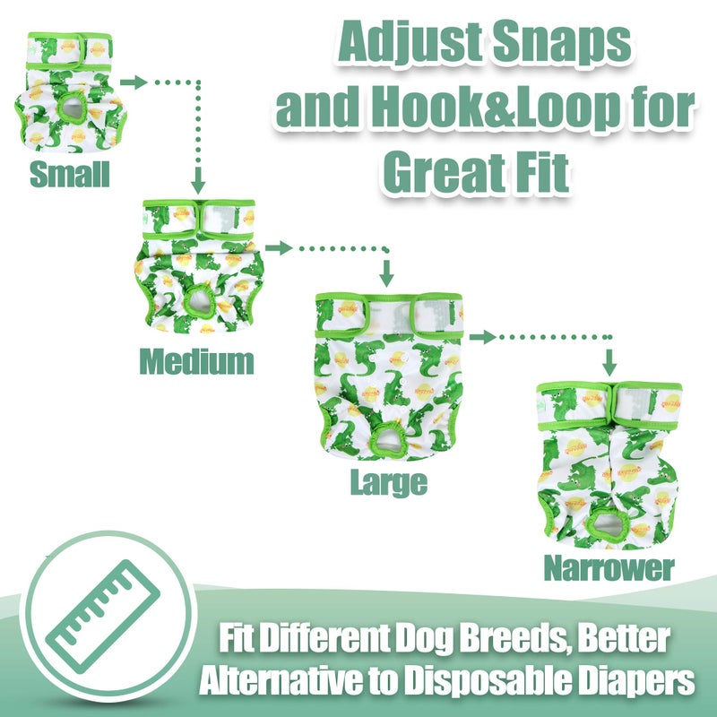 wegreeco Luxury Washable Reusable Dog Diapers (Stylish Pattern) - Female Dog Diapers, Doggie Diapers, 3 Pack (Fancy, Extra Large) - Image 4